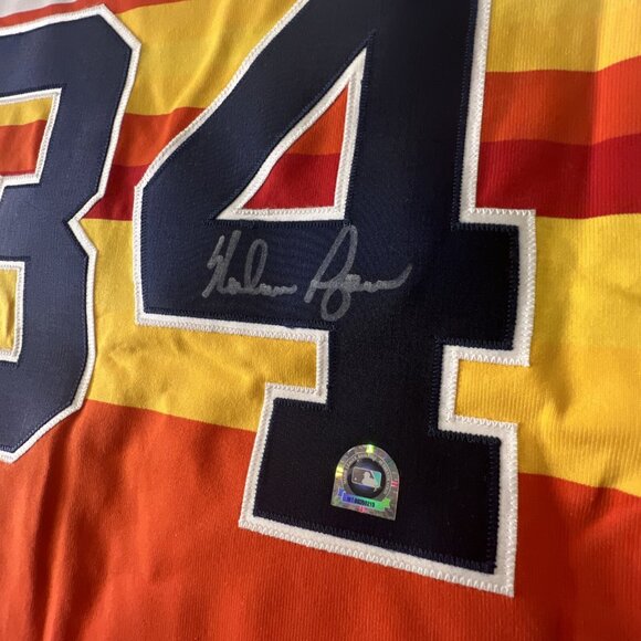 Signed Vtg Houston Astros Jersey 2XL Nolan Ryan 34 Mitchell Ness w/Tag HOLOGRAM - Picture 7 of 13